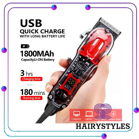 Hair Trimmer Machine Cordless Hair Cutter Beard Clipper Hair Electric Shaver USB Razor Barber Rechargeable